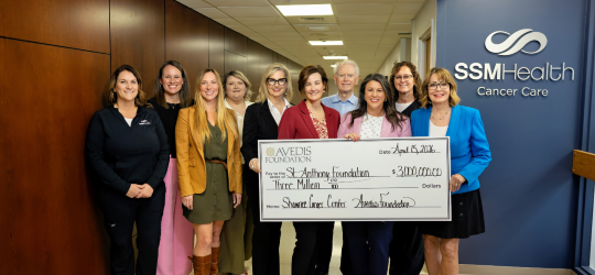 Avedis Foundation check presentation to SSM Health St. Anthony Foundation