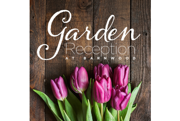 Garden Reception event logo with pink tulips
